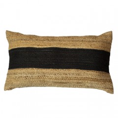 BLACK NATURAL JUTA CUSHION 